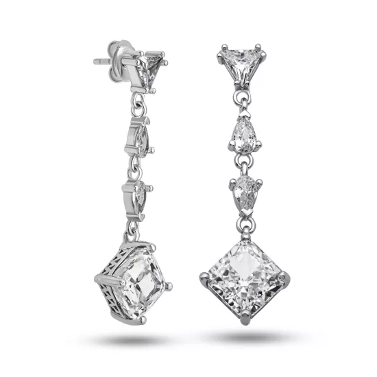 Gümüş Ice Cut Zirkon Taşlı Işıltılı Kadın Küpe Gümüş Ice Cut Zirkon Taşlı Işıltılı Kadın Küpe