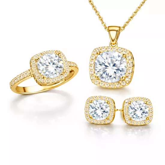 Gümüş Gold Kare Montür Kadın Set