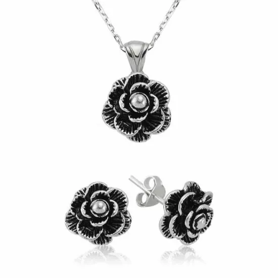 Gümüş Çiçek Bayan Set