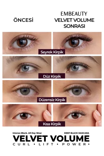 Embeauty Ultra Siyah Dolgunlaştırıcı Maskara | Hacim ve Uzunluk Etkili